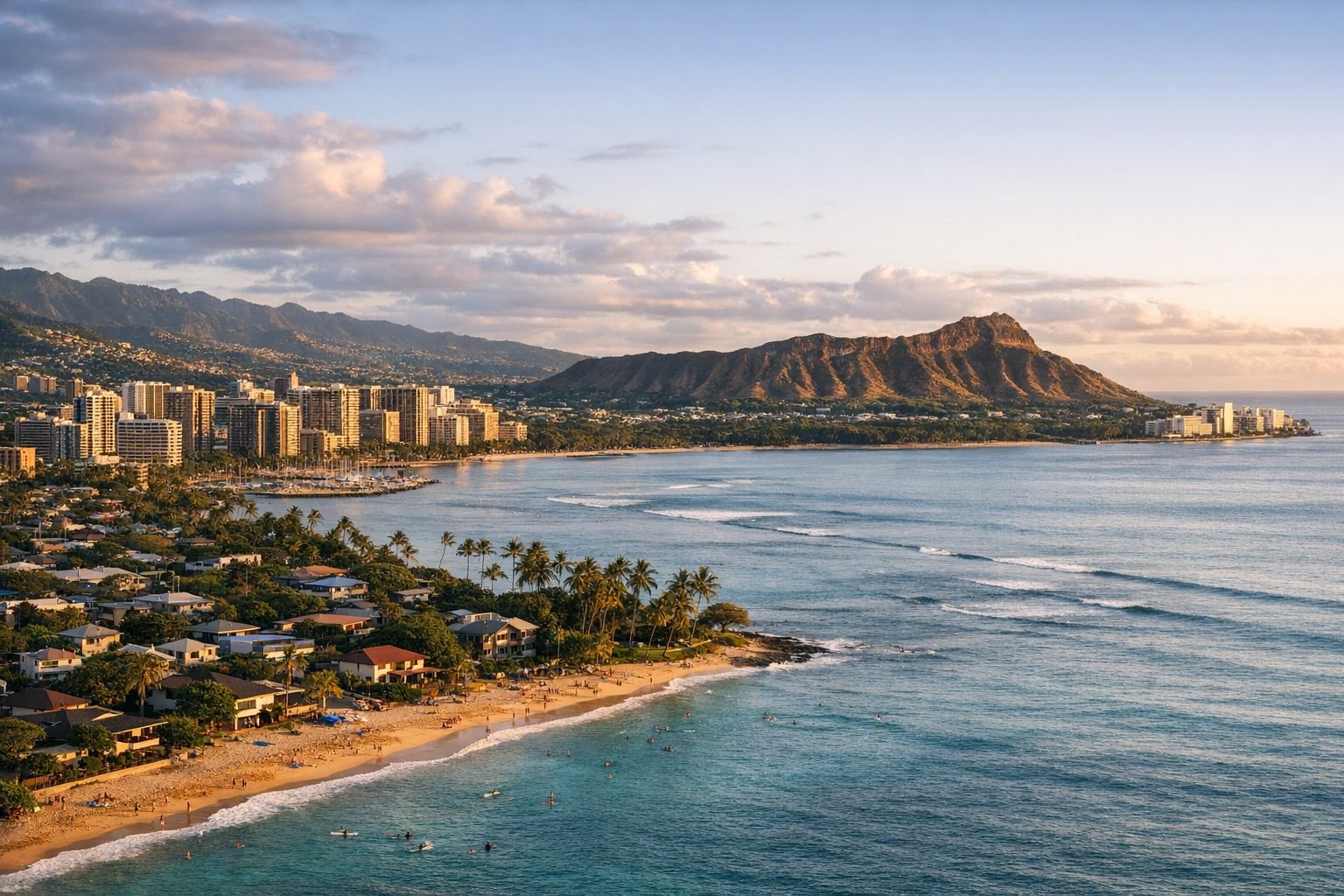 Oʻahu coastline seen from the air