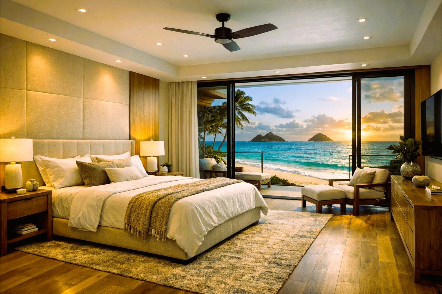 Modern Oʻahu master bedroom suite remodel