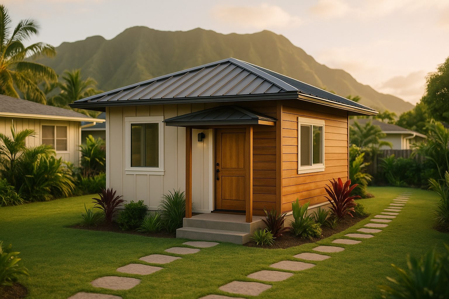 Detached ADU ohana unit on an Oahu residential lot — illustrative of Island Contractors' ADU design-build work